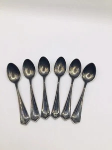 Set Of Six Vintage Coffee Spoons 6 pcs, Sterling Silver Spoon, 48g, 4in - Picture 1 of 7
