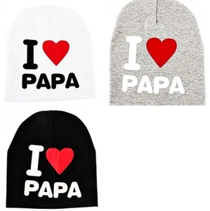 Cappello da bambini neonati berretto scritta i love papa dad bambino bambina - Foto 1 di 7