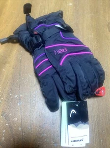 Head Junior Jr Black Purple Pink Insulated Ski Snowboard Winter Gloves M/7-10 - Picture 1 of 12