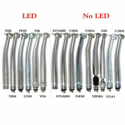 SELF-POWER/YABANGBANG/BURR/SANDENT Pièce à main turbine dentaire à grande vitesse E-generator LED/Fiber Optic 4/6H