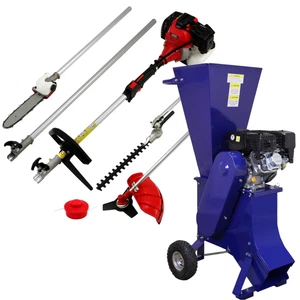 5 in 1 Multi Tool 52cc & 15HP Wood Chipper Petrol Garden Cutter Shredder Trimmer - Picture 1 of 9