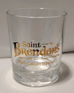 Saint Brendan's Irish Cream Bar Glass - Gold Logo & Embossed Bottom - Imagen 1 de 2