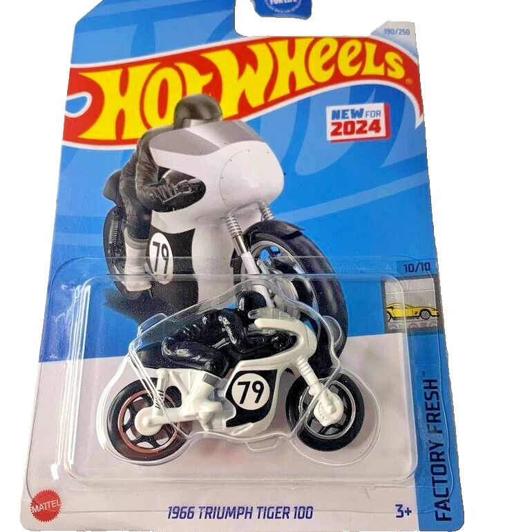 HOT WHEELS 2024 1966 TRIUMPH TIGER 100 190/250 HRY62 ERIC HAN DESIGN NEW MODEL - Image 1 of 1