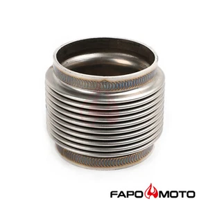 FAPO 2.5" ID T304 SS EXHAUST FLEX BELLOWS 2.55" Long Joint Pipe ULTRA STRONG - Picture 1 of 7