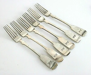 ANTIKE SILBER SPEISE GABEL  POSEN Tremulierstrich Baumann um 1840   723/2 - Bild 1 von 9