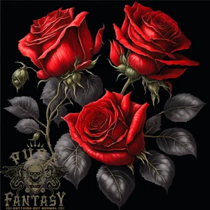 3 Rojo Rosas Gótico Camiseta Hombre 100% Algodón - Imagen 1 de 3