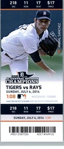 Tampa Bay Rays vs Detroit Tigers 7/6/2014 Full Ticket - David Price 6K - Picture 1 of 2