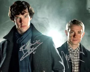 Benedict Cumberbatch Sherlock Martin Freeman Signed 8X10 Photo Rp Auto Watson - Picture 1 of 1