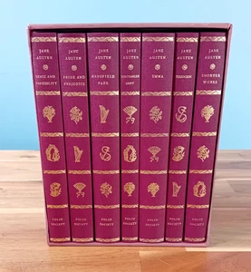 The Folio Society Complete Works of Jane Austen 1975 7 Books in Burgundy - Bild 1 von 12