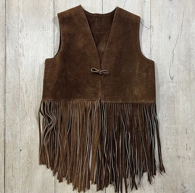 Vintage 70s Women’s Suede Fringe Vest Size Small - Image 1 of 4