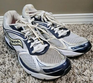 Men's Saucony Guide 2 White & Blue Tennis Shoes Size 10 20030-1 No Insoles - Picture 1 of 13