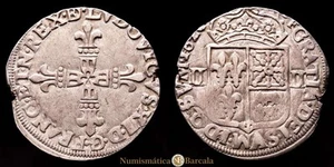 Louis XIII 1/4 Ecu (9,33g) 1620 Navarra Gad-30 MBC+ - Picture 1 of 3
