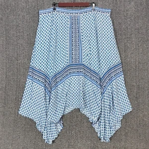 New Directions Curvy Rock Damen 3X blau Blumen fließend elastischer Bund Boho Maxi - Bild 1 von 11