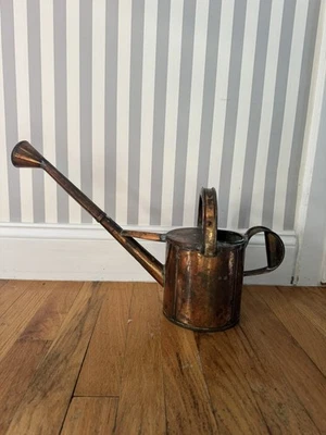 Regador vintage de cobre sólido decoração de jardim funcional rústico - Imagem 1 de 4