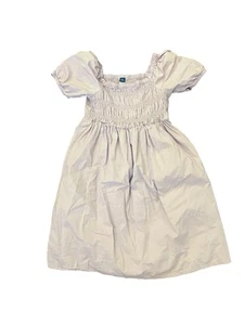 Old Navy Girls Lavender Smocked Bodice  Poplin Dress Puff Sleeves Size 14/16 - Picture 1 of 7