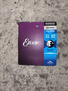 Elixir 11025 11-52 maßgefertigt leicht 80/20 Polyweb beschichtet Akustikgitarre Saitensatz - Bild 1 von 1