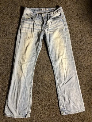 BKE Carter Straight Jeans Mens 31L 31x31 Denim Distressed Thick Stitch Classic - Image 1 of 4