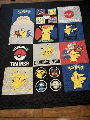 Manta Edredón Negra Entrenada Pokemon 2017 Franco Graphics Nintendo Talla Queen Foto 1 de 4