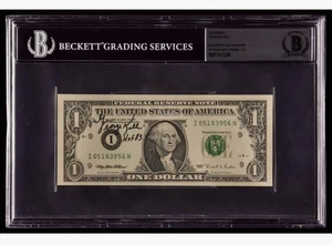 George Kell signierter $1 Dollar Schein mit der Aufschrift "HOF 83" (BGS Auto 10) - Bild 1 von 4