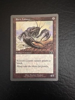 MTG Unglued Rock Lobster Paper Tiger Scissors Lizard Set Of 3 Funny Cards - Image 1 of 4