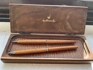 Hallmark Wooden Box Pen & Pencil Inside 2 1/2 X 6 3/4 X 1” - Picture 1 of 4