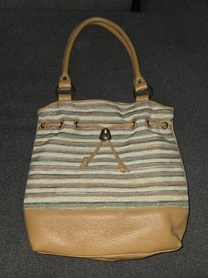 Bolso de Mano BODHI Estilo Hobo Para Mujer Cuero Tostado Medio Multicolor Tono Dorado Cartera Foto 1 de 4