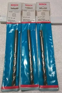 3pc 28111 BOSCH 3/8" 4" ×6" SDS SHANK ROTARY HAMMER BIT SET GERMANY 🇩🇪 - Picture 1 of 5