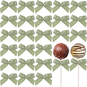 100Pcs Sage Green Satin Ribbon Bows No Twist Tie Bow Spring Summer 1.5 Inch Gree - Picture 1 of 7