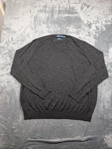 Polo by Ralph Lauren Pullover Herren 4XLT grau Merinowolle Rundhals Pulli Tall - Bild 1 von 8