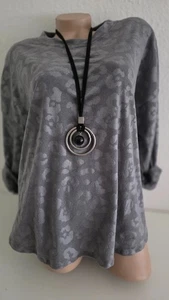 Langarmshirt Grau Chenille Sweatshirt Damenshirt GR. 46 Made in Italy - Bild 1 von 3
