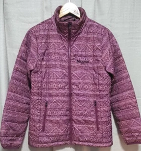 MARMOT Ladies Beautiful Padded Puffer Jacket Coat Pink Geo Pattern Medium m VGC - Picture 1 of 8