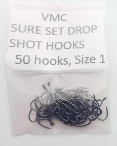 50 anzuelos de pesca Dropshot negros SureSet 50 VMC 7356 7356BN - talla 1 - Imagen 1 de 3