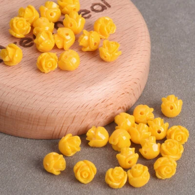 30pcs Flower Shape 8mm Artificial Coral Loose Spacer Beads Wholesale DIY Lot - Image 1 of 3