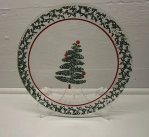 Plato redondo de vidrio de Furio Italia árbol de Navidad con esponjas verdes 13" 💙 - Imagen 1 de 4
