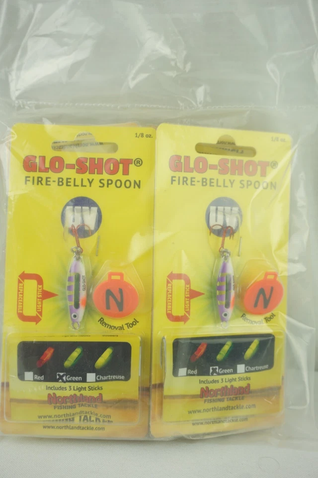 Cuchara Northland Fishing Glo Shot Fire Belly 1/8 OZ UV púrpura tigre (lote de 6) Foto 1 de 3