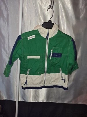 Chaqueta con Capucha London Fog Niño Pequeño Azul Tricolor Cremallera Frontal Talla 4T Foto 1 de 4