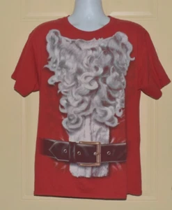 Jerzees Christmas T-shirt Santa Beard-Belt Men's Sz L Red GC! - Picture 1 of 3