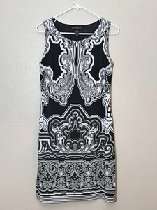 INC International Concepts schwarz weiß Paisley ärmelloses Kleid Damen Medium - Bild 1 von 8