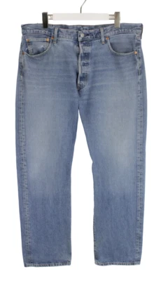 Levi's 501 Vaqueros Hombres W36/L32 Corte Recto Fade Efecto Triquitos Botón Fly - Imagen 1 de 4