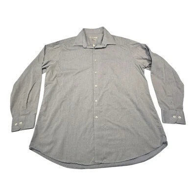 Perry Ellis Portfolio Dress Shirt Mens 34-35 Neck 17.5 Blue Slim Fit LS Texture - Image 1 of 4