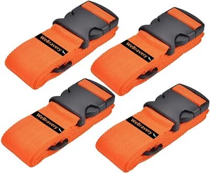 Adjustable Luggage Straps Suitcase Belt Travel Strap Accessories 4Pack-Orange - Picture 1 of 6