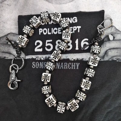 West coast choppers wb and wb harley davidson chain wallet jeans chain pants - Image 1 of 4