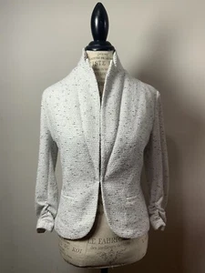 Amanda & Chelsea Blazer Women's Size S Ivory Scrunched Sleeve Ponte $80 - Picture 1 of 14