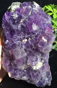 2400g Incredibile!!! Cristallo di quarzo fluorite cubica viola fantastico naturale y02 - Foto 1 di 12