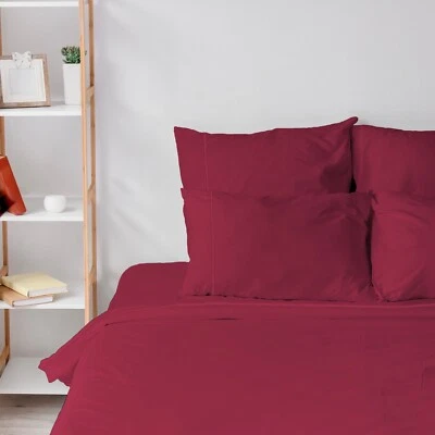 Conjunto de lençóis de bambu premium 6 peças, bolsos profundos, 60 cores, por fio sagrado - Imagem 1 de 2