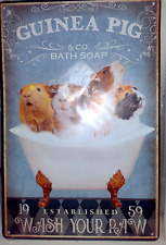 Funny Guinea Pig &Co Bath Soap Decor Metal Sign