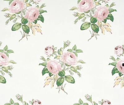 10YD x 54.5” w SCHUMACHER 5012031 Loudon Rose Botanical Wallpaper $890 Retail - Image 1 of 4