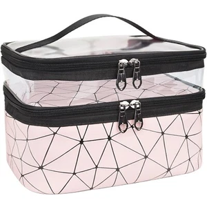 MKPCW Kosmetiktaschen doppellagig Reise Kosmetikkoffer Make up Organizer Kulturbeutel - Bild 1 von 6