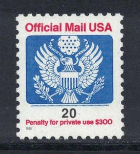 Scott O155- MNH- 20c Official Mail, Eagle- 1995- unused mint stamp - Picture 1 of 1