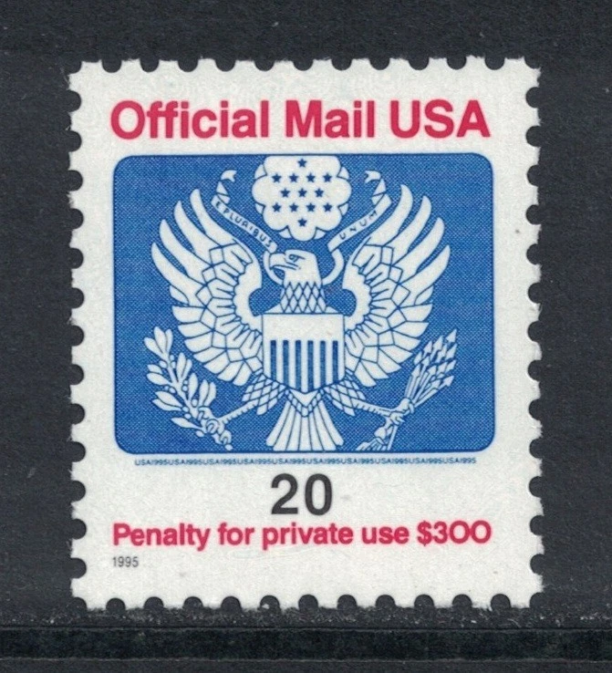 Scott O155- MNH- 20c Official Mail, Eagle- 1995- unused mint stamp - Image 1 of 1